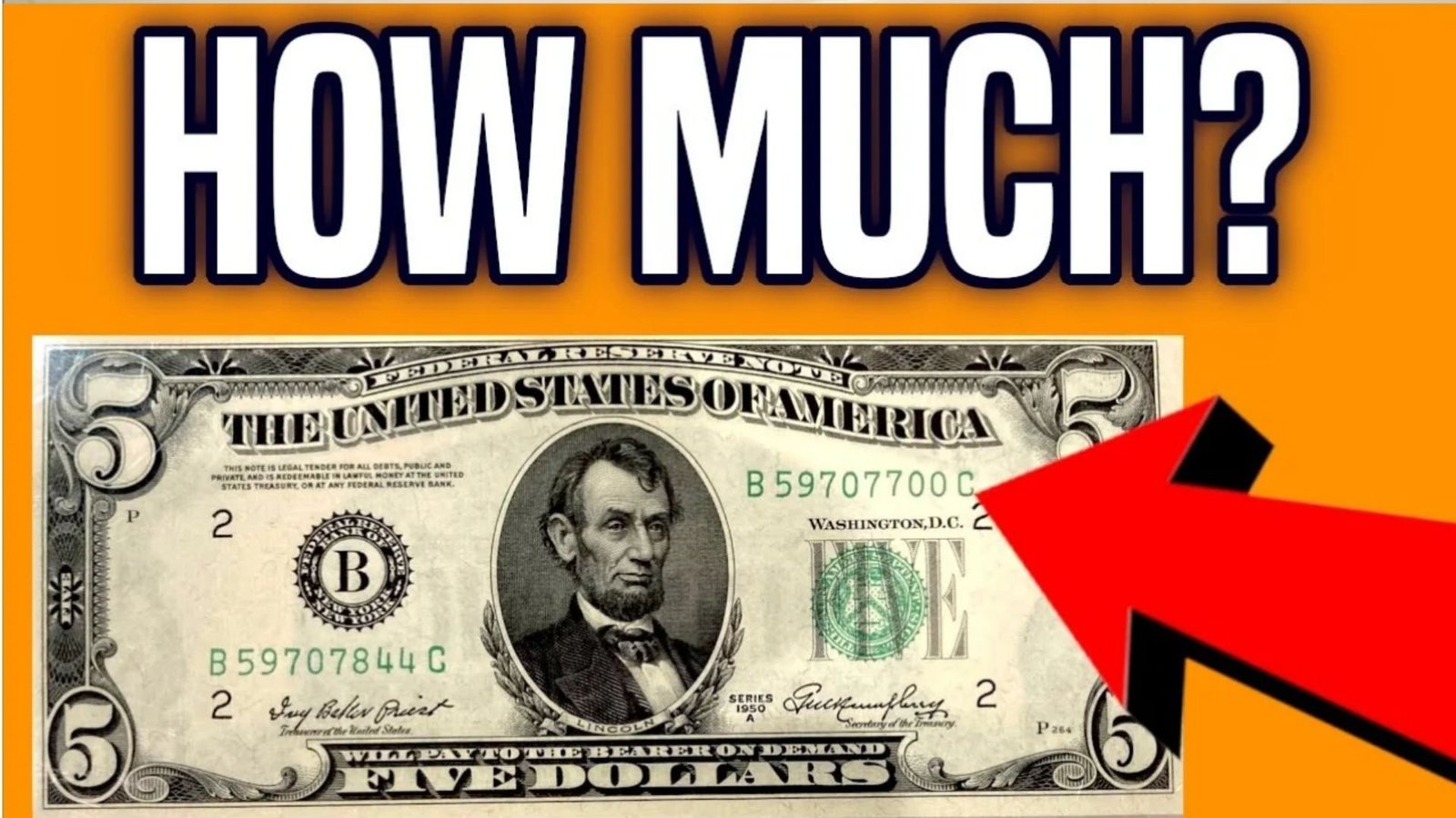 1995 $5 Bill With an Upside-Down Seal